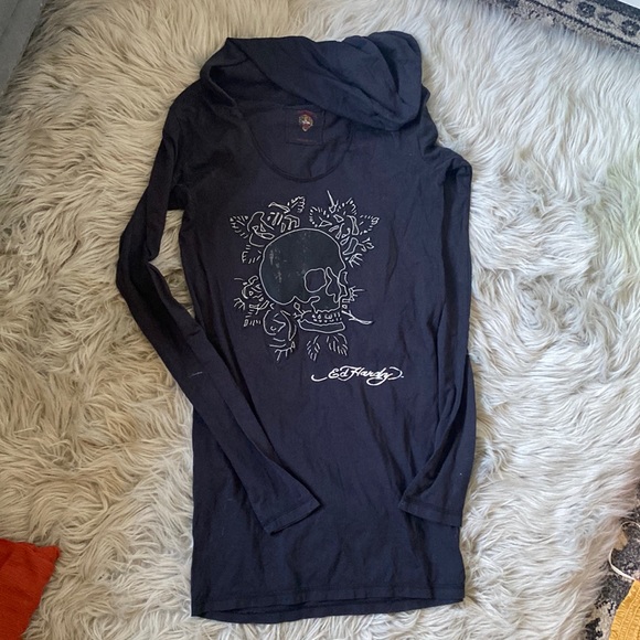 Ed Hardy Dresses & Skirts - COPY - Ed hardy hooded mini dress